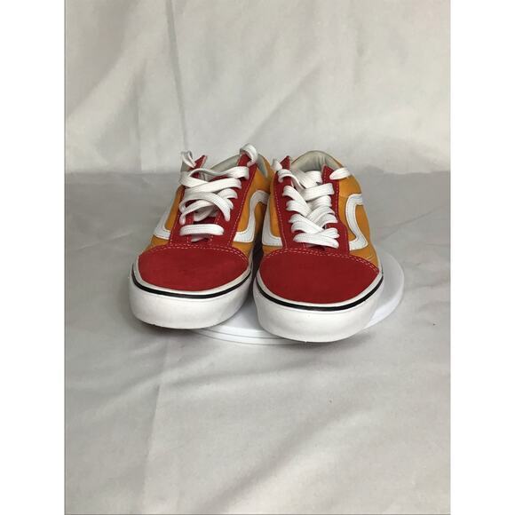 Vans Women Sneakers Sz.6.5 Red/Orange/ White. NWOT ComfyCush ol’ Skool mix tape - Picture 5 of 9